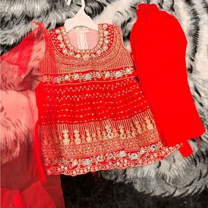 Red Embroidered Traditional Outfit